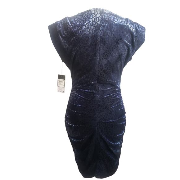GUESS Blue Leopard Print Bodycon Woman's Dress Sz XS - Picture 4 of 9